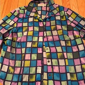 VTG Multicolor Checkered Colorblock Shirt